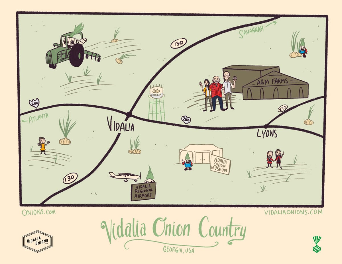 Vidalia Onion Map of Georgia